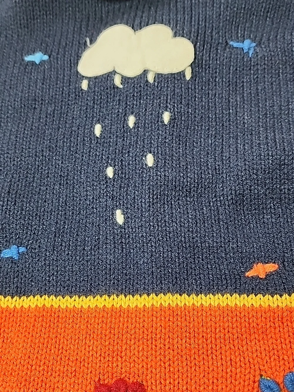 Peruvian Child's Colorful Hand-Knit Hooded Zip Cardigan Animals Rainbow Stripes - Picture 10 of 11